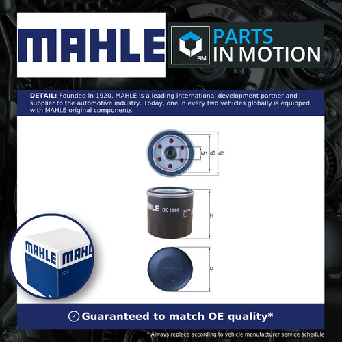Oil filter oc1566 mahle - oc1566,